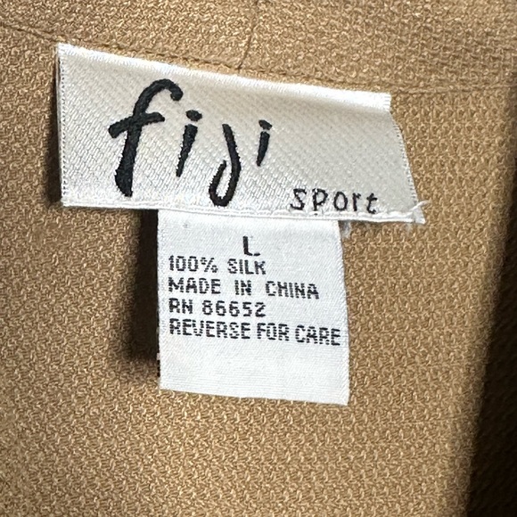 Figi Sport 100% Silk Buttoned Collared Sleeveless Top Brown Size large - Picture 3 of 5